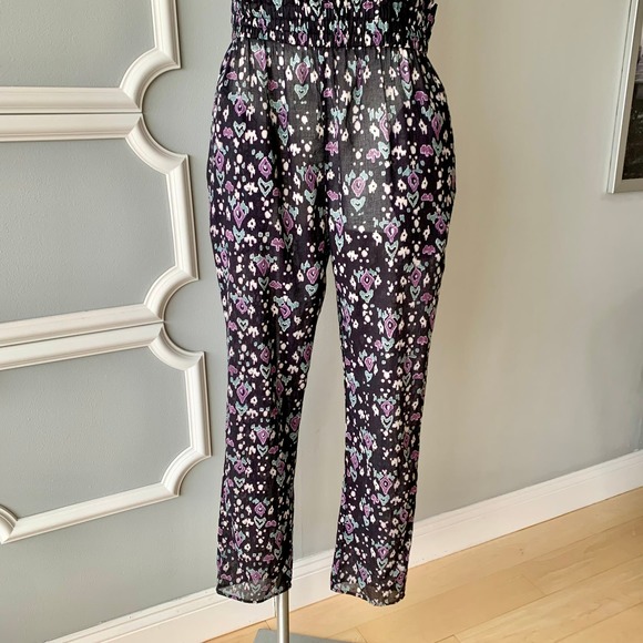 Etoile Isabel Marant Timea Floral-Print Strapless Jumpsuit Size 10 - Picture 6 of 12